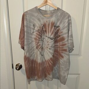 pacsun UNISEX oversized skeleton tie dye short sleeve tee